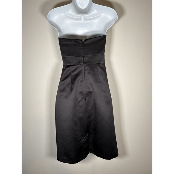 Alfred Angelo Black Strapless Sweetheart Neckline Hoco Wedding Guest LBD Size 6 - Picture 5 of 7